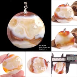 Women & Men Fashion Jewelry Round Pendants Necklaces With Chain Wholesale Natural Botswana Agate Stone for Jewelry Making BK347H