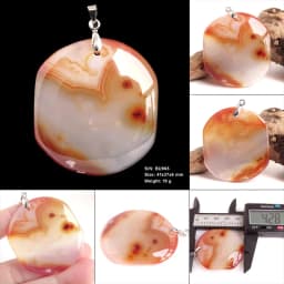 Women & Men Fashion Jewelry Round Pendants Necklaces With Chain Wholesale Natural Botswana Agate Stone for Jewelry Making BK347H