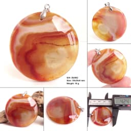 Women & Men Fashion Jewelry Round Pendants Necklaces With Chain Wholesale Natural Botswana Agate Stone for Jewelry Making BK347H