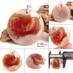 Women & Men Fashion Jewelry Round Pendants Necklaces With Chain Wholesale Natural Botswana Agate Stone for Jewelry Making BK347H