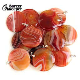 Women & Men Fashion Jewelry Round Pendants Necklaces With Chain Wholesale Natural Botswana Agate Stone for Jewelry Making BK347H