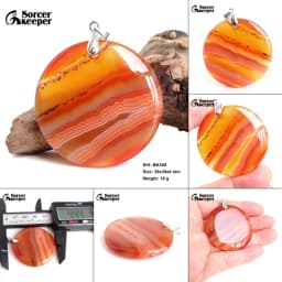 Women & Men Fashion Jewelry Round Pendants Necklaces With Chain Wholesale Natural Botswana Agate Stone for Jewelry Making BK347H