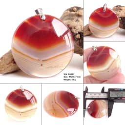 Women & Men Fashion Jewelry Round Pendants Necklaces With Chain Wholesale Natural Botswana Agate Stone for Jewelry Making BK347H
