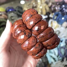 Wholesale 12X24mm Cut Natural Stone Agate Crystal Energy Stone Bracelet Single Layer Hand Sign Men's and Women's Fashion Jewelry