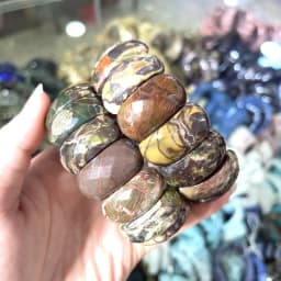 Wholesale 12X24mm Cut Natural Stone Agate Crystal Energy Stone Bracelet Single Layer Hand Sign Men's and Women's Fashion Jewelry