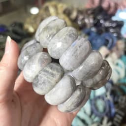 Wholesale 12X24mm Cut Natural Stone Agate Crystal Energy Stone Bracelet Single Layer Hand Sign Men's and Women's Fashion Jewelry