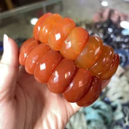 Wholesale 12X24mm Cut Natural Stone Agate Crystal Energy Stone Bracelet Single Layer Hand Sign Men's and Women's Fashion Jewelry