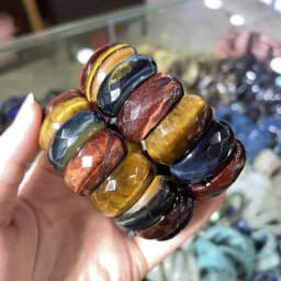 Wholesale 12X24mm Cut Natural Stone Agate Crystal Energy Stone Bracelet Single Layer Hand Sign Men's and Women's Fashion Jewelry