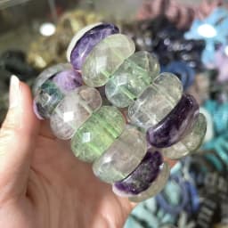 Wholesale 12X24mm Cut Natural Stone Agate Crystal Energy Stone Bracelet Single Layer Hand Sign Men's and Women's Fashion Jewelry