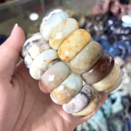 Wholesale 12X24mm Cut Natural Stone Agate Crystal Energy Stone Bracelet Single Layer Hand Sign Men's and Women's Fashion Jewelry