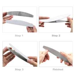 100 Pcs/Lot Replacement Nail Files 80/100/180/240 Grit Half Moon Grey Sandpaper Pads With Metal Handle Removable Durable Files