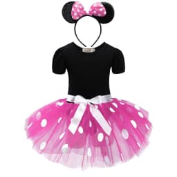 Baby Girls Ballet Tutu Dress Summer Kids Bow Dots Dress Headband Cartoon Mouse Costume Children Christmas Birthday Party Clothes