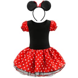 Baby Girls Ballet Tutu Dress Summer Kids Bow Dots Dress Headband Cartoon Mouse Costume Children Christmas Birthday Party Clothes