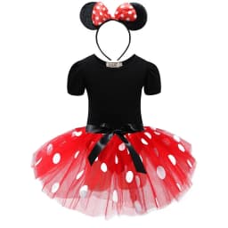 Baby Girls Ballet Tutu Dress Summer Kids Bow Dots Dress Headband Cartoon Mouse Costume Children Christmas Birthday Party Clothes