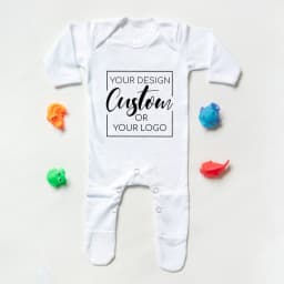Custom Baby Babygrow Sleepsuit Your Design or Logo Printed Directly Onto A Bodysuit Baby Coming Home Outfit Newbron Shower Gift