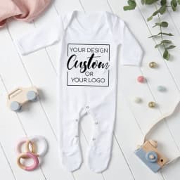 Custom Baby Babygrow Sleepsuit Your Design or Logo Printed Directly Onto A Bodysuit Baby Coming Home Outfit Newbron Shower Gift