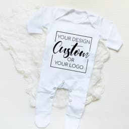 Custom Baby Babygrow Sleepsuit Your Design or Logo Printed Directly Onto A Bodysuit Baby Coming Home Outfit Newbron Shower Gift