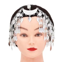 Sparkling Silver Plated Leaves Tassel Headband Hair Accessories Bohemian Bride Hair Jewelry Dance Party Banquet Fashion Gift