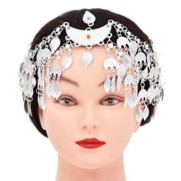 Sparkling Silver Plated Leaves Tassel Headband Hair Accessories Bohemian Bride Hair Jewelry Dance Party Banquet Fashion Gift