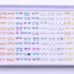 20Pairs/Lot Small Stainless Steel Letter Stud Earrings For Women Girls Piercing Ear Jewelry No Fade