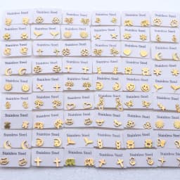 20Pairs/Lot Small Stainless Steel Letter Stud Earrings For Women Girls Piercing Ear Jewelry No Fade