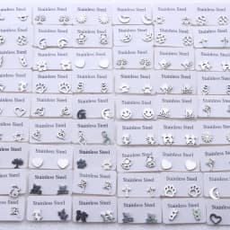 20Pairs/Lot Small Stainless Steel Letter Stud Earrings For Women Girls Piercing Ear Jewelry No Fade