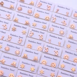 20Pairs/Lot Small Stainless Steel Letter Stud Earrings For Women Girls Piercing Ear Jewelry No Fade