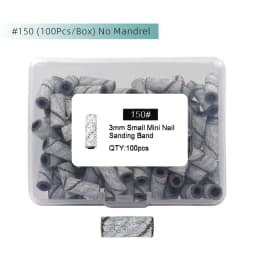 HYTOOS 3mm Small White Sanding Bands Without Stainless Steel Mandrel Electric Nail Drill Bits Accessories Manicure Cuticle Clean