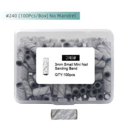 HYTOOS 3mm Small White Sanding Bands Without Stainless Steel Mandrel Electric Nail Drill Bits Accessories Manicure Cuticle Clean