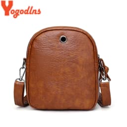 Yogodlns Vintage Crossbody Bag Women Soft PU Leather Shoulder Bag Multifunction Messenger Bag Small Square Bag Big Capacity Bag