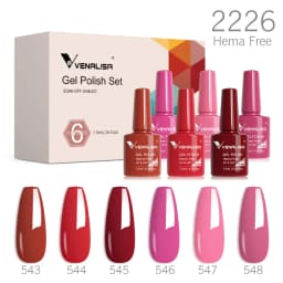 Venalisa Gel Nail Polish 6pcs/lot x7.5ml Soak Off UV LED Nails Varnish Set Semi Permanent Nail Art Gels Lacquer Gift Box Kit