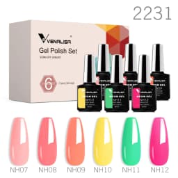 Venalisa Gel Nail Polish 6pcs/lot x7.5ml Soak Off UV LED Nails Varnish Set Semi Permanent Nail Art Gels Lacquer Gift Box Kit