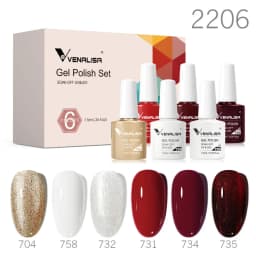 Venalisa Gel Nail Polish 6pcs/lot x7.5ml Soak Off UV LED Nails Varnish Set Semi Permanent Nail Art Gels Lacquer Gift Box Kit