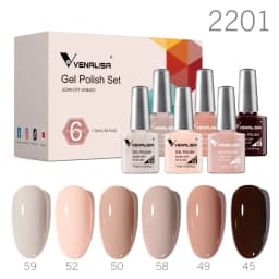 Venalisa Gel Nail Polish 6pcs/lot x7.5ml Soak Off UV LED Nails Varnish Set Semi Permanent Nail Art Gels Lacquer Gift Box Kit