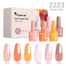 Venalisa Gel Nail Polish 6pcs/lot x7.5ml Soak Off UV LED Nails Varnish Set Semi Permanent Nail Art Gels Lacquer Gift Box Kit