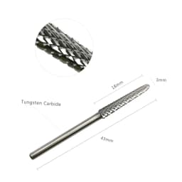 HYTOOS 18mm Cone Cuticle Clean Long Nail Drill Bits Carbide Burr Rotary Grinding Head Manicure Milling Cutters Nails Accessories