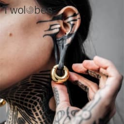 Twolobes 2PCS Daily Fashion Ear Weights Hangers 316 Stainless Steel Tunnels Gauges for Stretched Lobe Piercing Jewelry