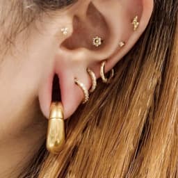Twolobes 2PCS Daily Fashion Ear Weights Hangers 316 Stainless Steel Tunnels Gauges for Stretched Lobe Piercing Jewelry