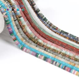 6x2mm 160Pcs Natural Stone Beads Howlite Amazonite Tiger Eye Flat Round Rondelle Beads For Jewelry Making DIY Necklace Bracelet