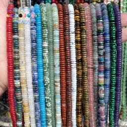 6x2mm 160Pcs Natural Stone Beads Howlite Amazonite Tiger Eye Flat Round Rondelle Beads For Jewelry Making DIY Necklace Bracelet