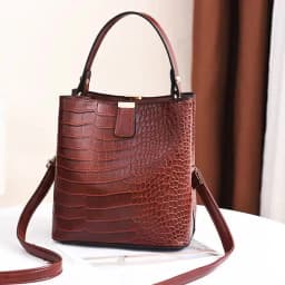 Crocodile Pattern Bucket Shoulder Bag For Women Fashion Brands Female Handbag Large Capacity Lady Crossbody Bag Handbag Purse