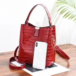 Crocodile Pattern Bucket Shoulder Bag For Women Fashion Brands Female Handbag Large Capacity Lady Crossbody Bag Handbag Purse