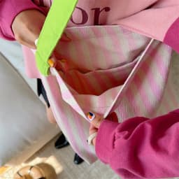 Contrast Color Women's Stripe Shoulder Bags Simple Canvas College Girls Book Tote Shopping Bag Casual Female Travel Handbags