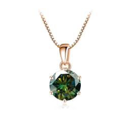 Butterflykiss 6.5mm 1.0 Carat D Moissanite Necklaces Rose Gold Plated Pendant Original Real S925 Silver Chain Jewelry For Women