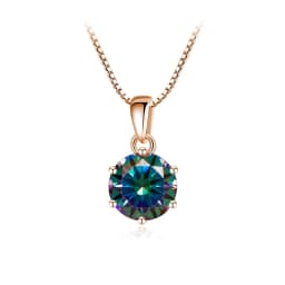 Butterflykiss 6.5mm 1.0 Carat D Moissanite Necklaces Rose Gold Plated Pendant Original Real S925 Silver Chain Jewelry For Women