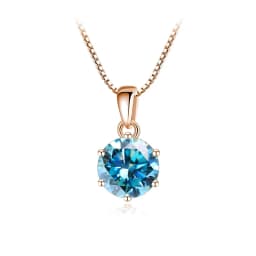 Butterflykiss 6.5mm 1.0 Carat D Moissanite Necklaces Rose Gold Plated Pendant Original Real S925 Silver Chain Jewelry For Women