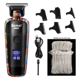 Kemei Hair Trimmer Men Professional Hair Clipper Electric Beard Razor 0mm T-blade Hair Cutting Machine Haircut Shaver KM-MAX5090