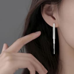 New Simple S925 Silver Long Dense Snake Bone Tassel Drop Earrings For Women Wedding Party Gift Fine Jewelry Wholesal ER097