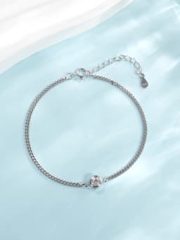 MODIAN 0.25CT Moissanite Bezel Setting Bracelet For Women Diamond 925 Sterling Silver Elegant Chain Bracelet Wedding Jewelry
