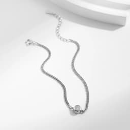 MODIAN 0.25CT Moissanite Bezel Setting Bracelet For Women Diamond 925 Sterling Silver Elegant Chain Bracelet Wedding Jewelry